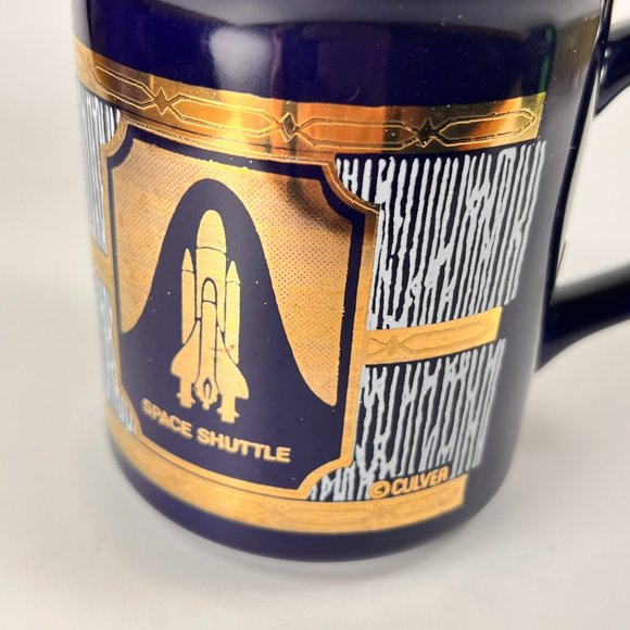 Culver Kennedy Space Center Ceramic Coffee Cup Mug Blue Gold NASA Space Shuttle - Picture 7 of 14